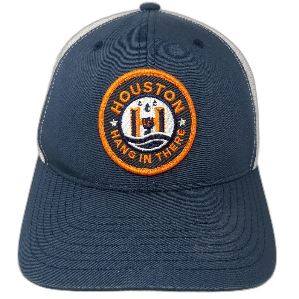 Hooey Trucker Hat Blue White One Size Houston Hang In There Patch Snapback Mesh